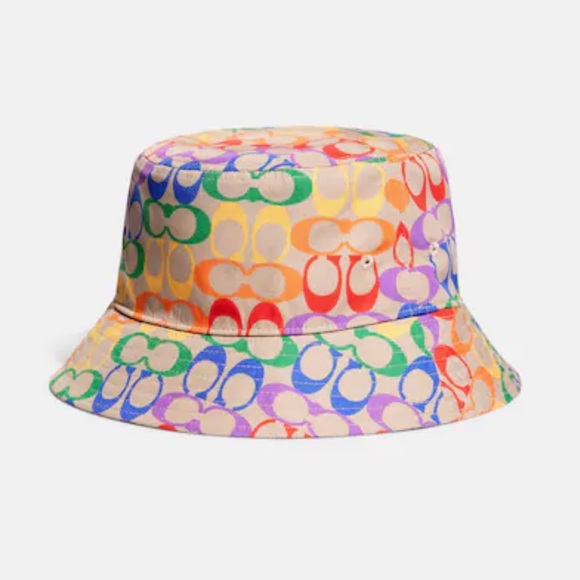 COACH Rainbow Signature Bucket Hat - Picture 1 of 2